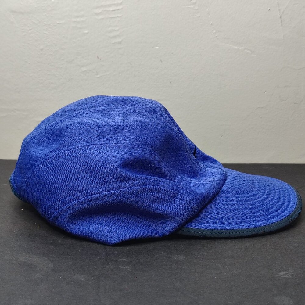 VINTAGE Nike Hat Cap Blue Black Tailwind 7 Panel Mesh Mini Swoosh Running - Picture 7 of 16